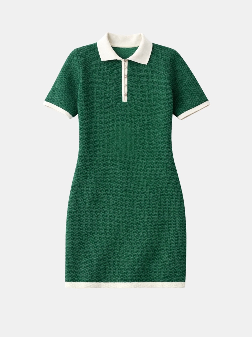 WHITE AND WARREN
BOUCLE DRESS | IVY GREEN+IVORY